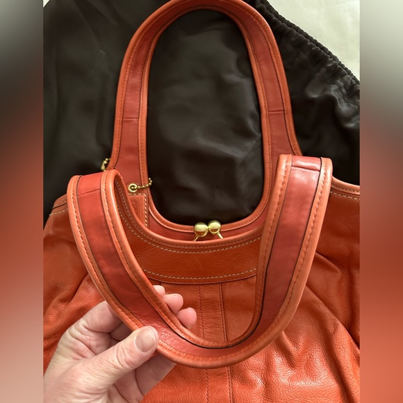 Coach Burnt Orange Leather Satchel - Picture 10 of 14